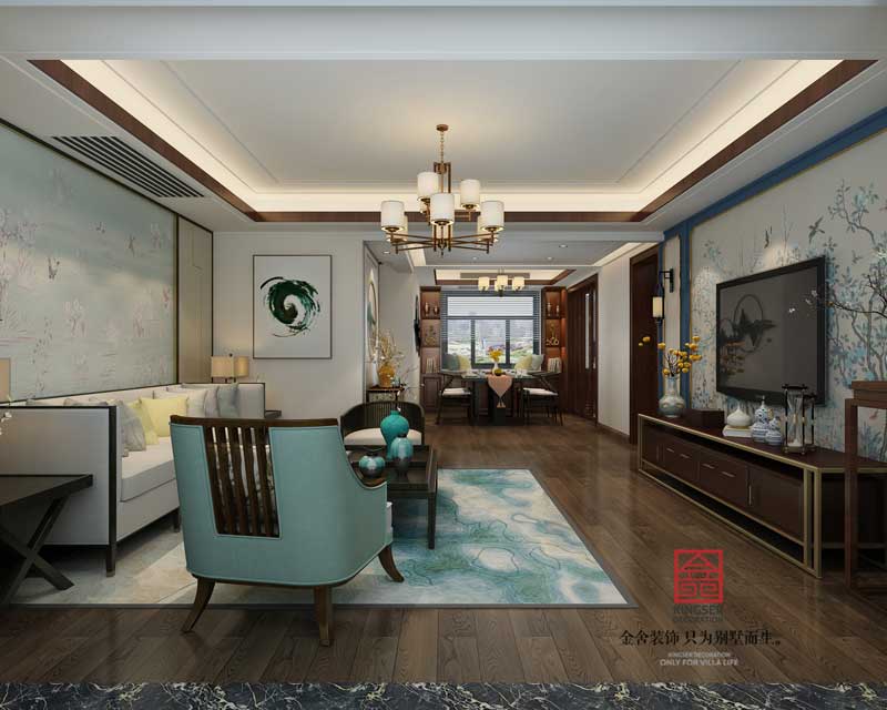 國賓壹號147平米新中式風(fēng)格裝修設(shè)計(jì)圖