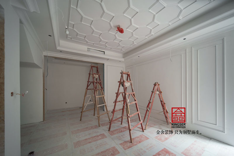 西山林語美式風格裝修施工現場