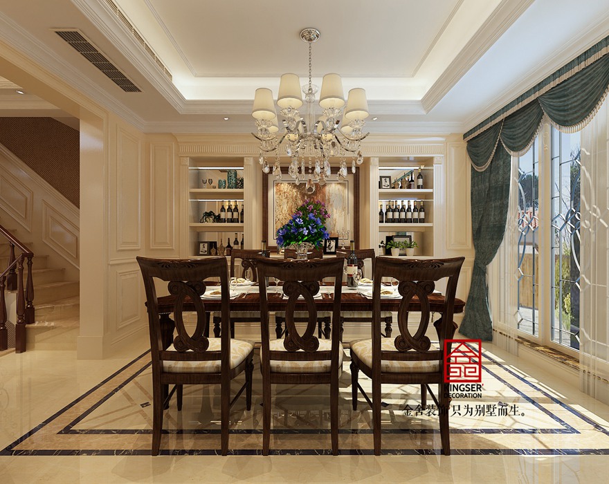 藍郡別墅裝修-歐式風格-餐廳