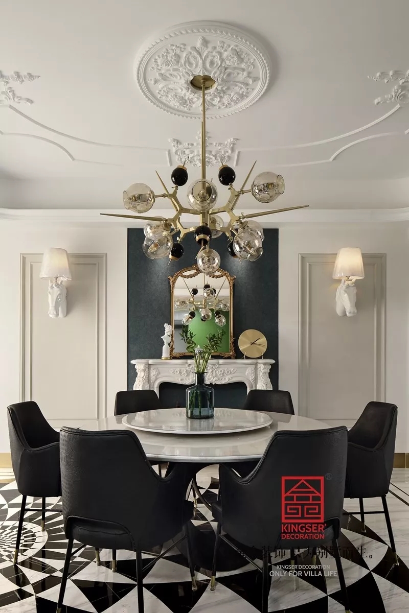 天山九峯210平米輕奢風格裝修實景