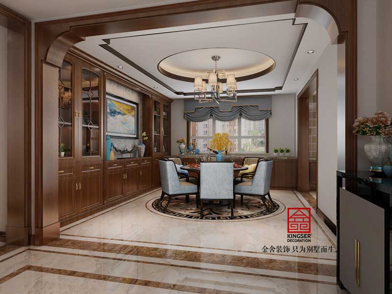 鑫界王府168平米中式風格裝修效果圖