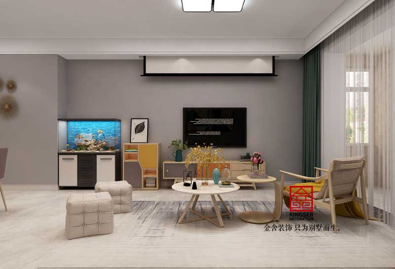 天山國賓壹號88平米現代簡約風格裝修效果圖