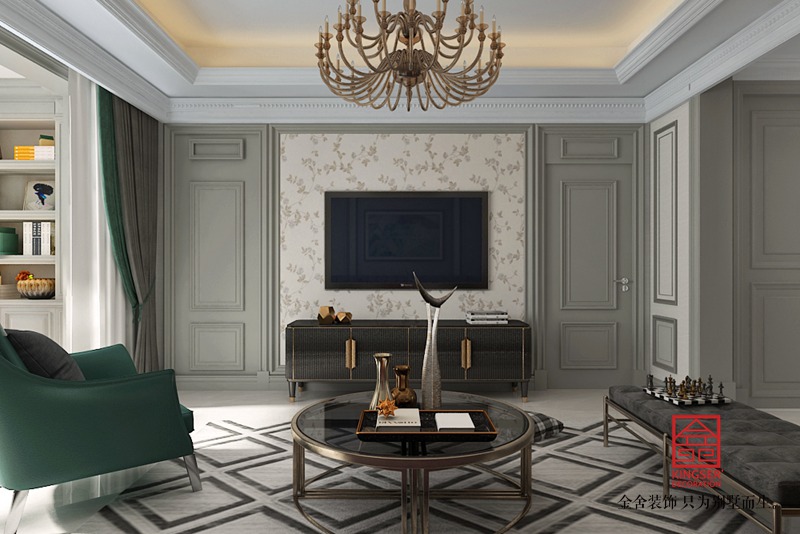 融創中心155平裝修-簡美風格-客廳