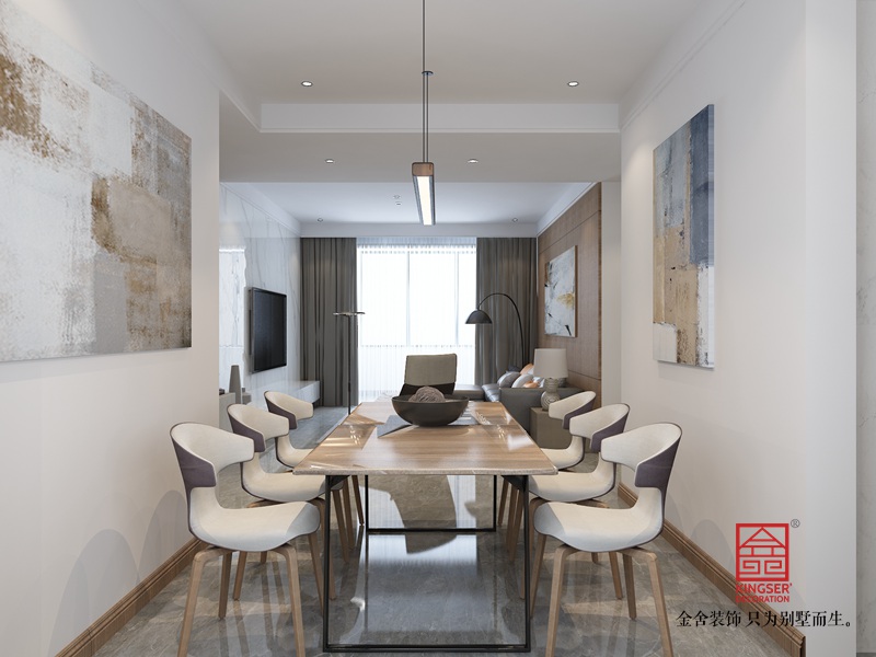 大者140平米裝修-現代風格-餐廳