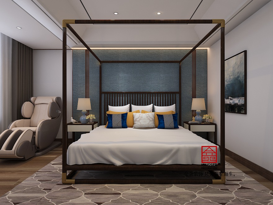 御河上院200平米裝修-新中式風格-臥室