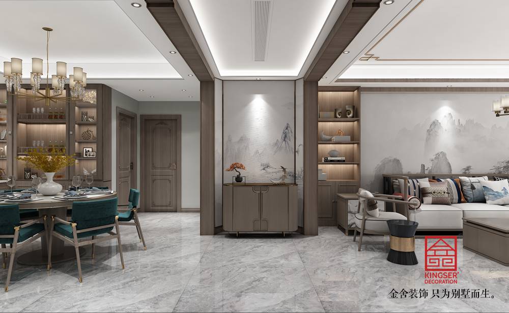 融創中心180平中式風格裝修-玄關