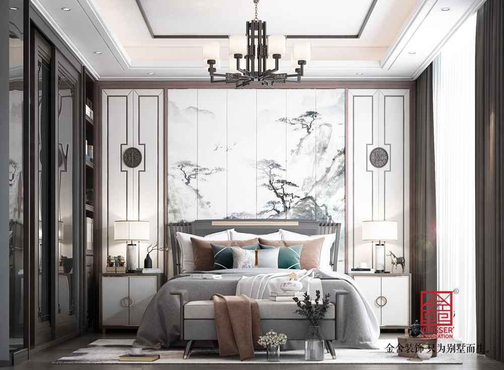 融創中心180平中式風格裝修-臥室