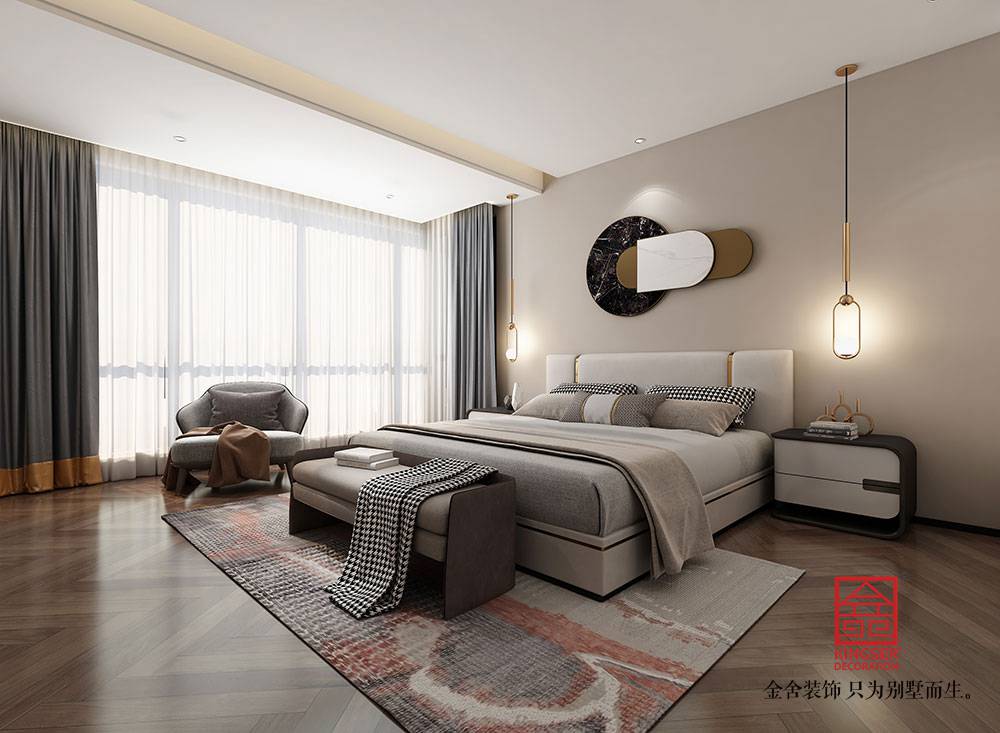 帝王國際168平米現代極簡裝修-臥室