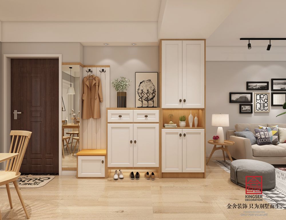 翰玉門庭90平米現代簡約風格裝修-玄關