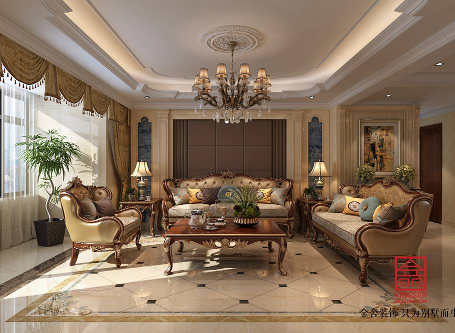 天山國賓壹號139平米歐式風格裝修案例