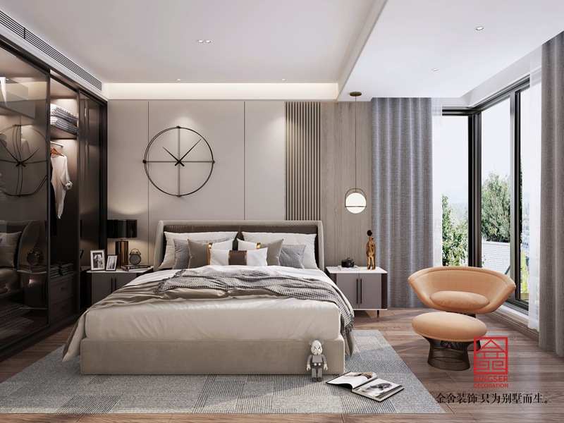 融創中心180平米裝修-輕奢風格-臥室