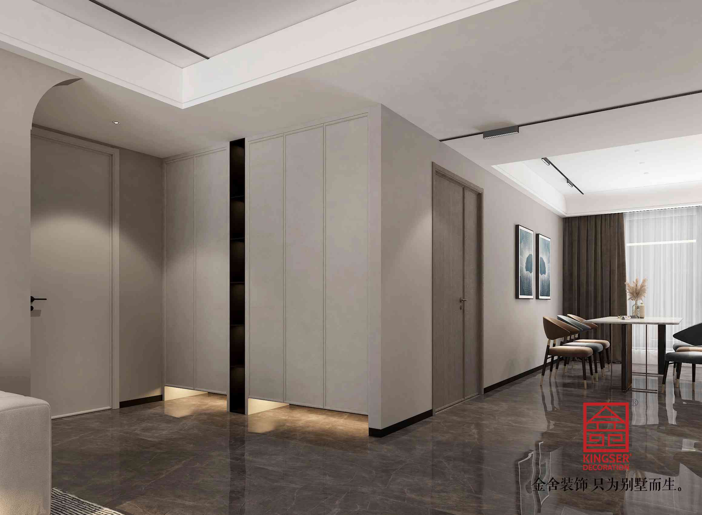 融創中心217平米現代簡約裝修-玄關