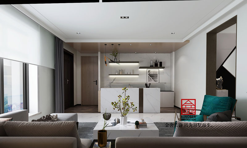 復(fù)式別墅裝修新中式風格效果圖