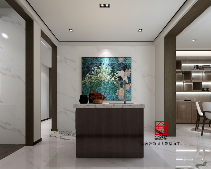 復(fù)式別墅裝修新中式風格效果圖