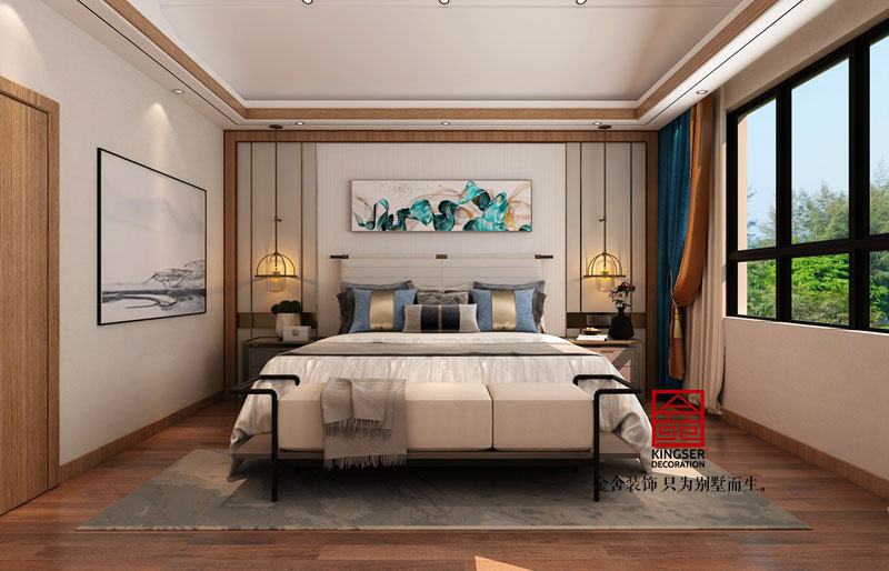 復(fù)式別墅裝修新中式風格效果圖