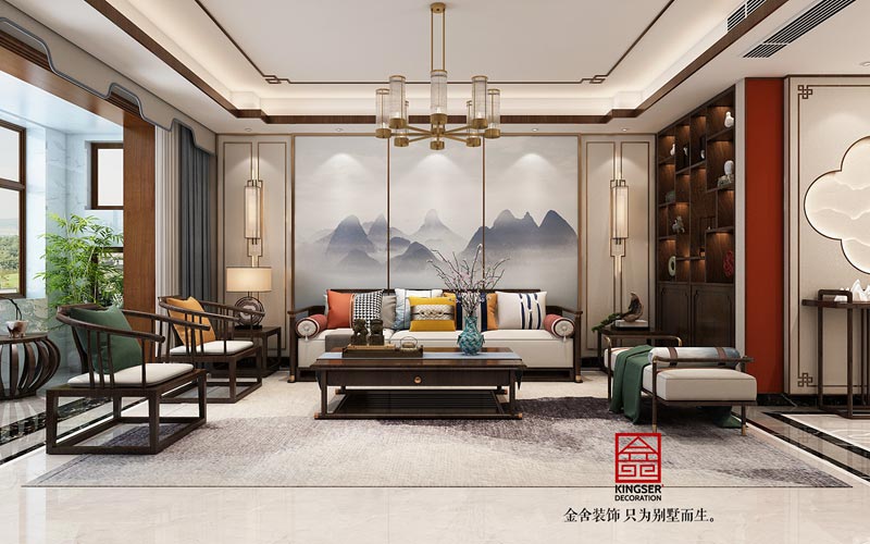 天山熙湖141平米新中式風格裝修效果圖