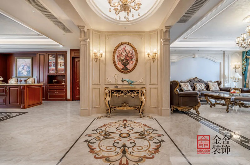 榮盛華府歐式風格裝修實景圖-玄關