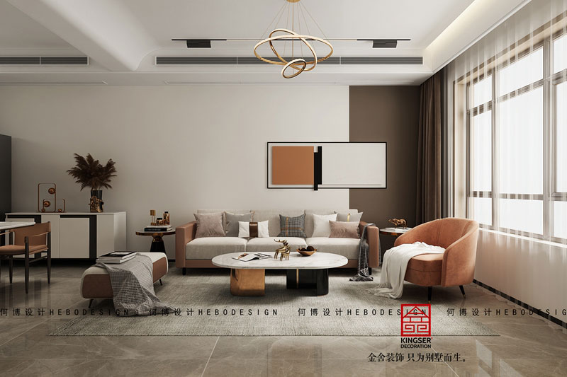 西山林語現代風格裝修效果圖-客廳