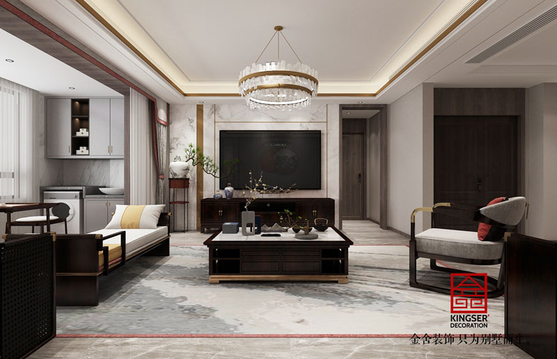 榮盛華府178平新中式風格裝修效果圖