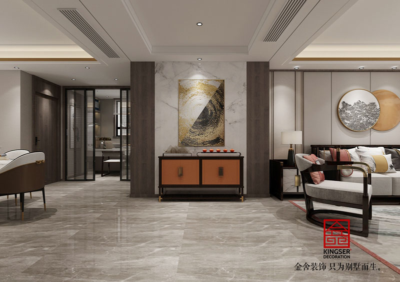 榮盛華府178平新中式風格裝修效果圖