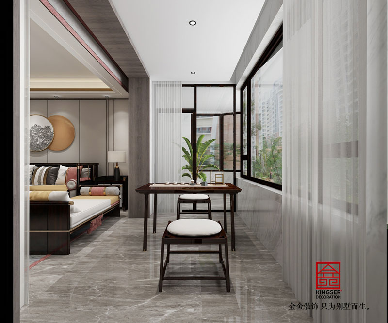 榮盛華府178平新中式風格裝修效果圖