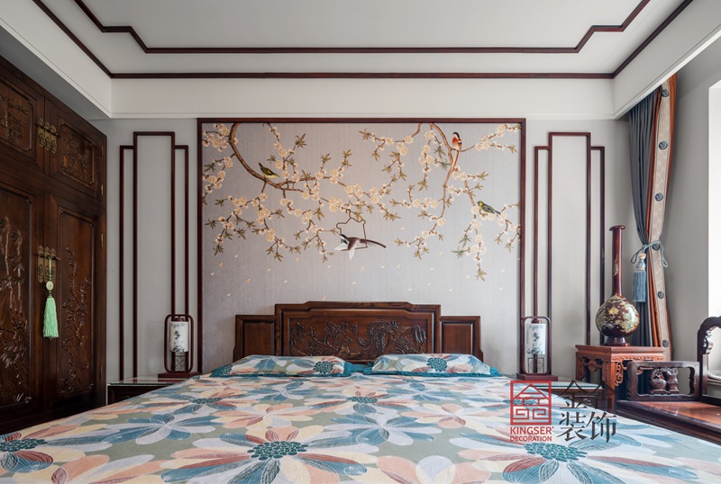 榮盛華府新中式裝修設計臥室實景圖