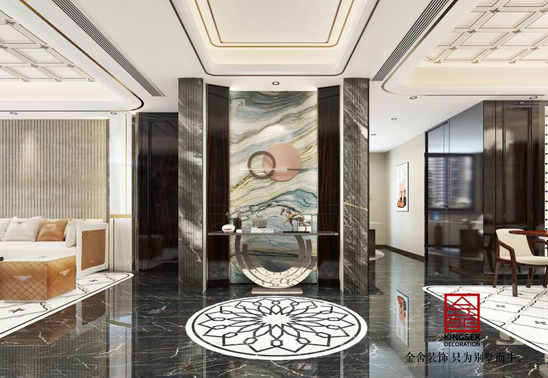 融創(chuàng)臻園壹號港式輕奢風格客廳裝修設計