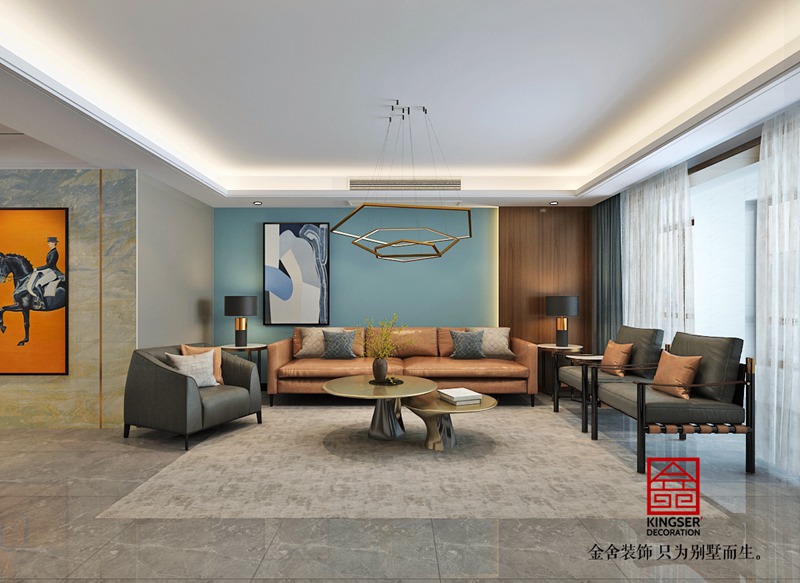 榮盛城210㎡現代簡約風格裝修效果圖