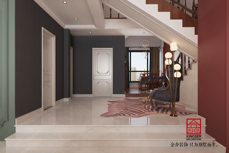 自建會所新古典混搭風格休閑區效果圖