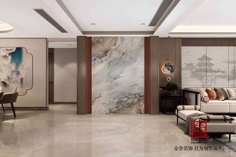 榮盛華府新中式風格玄關裝修效果圖