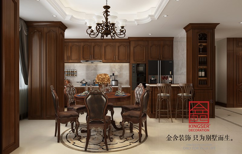 漢王府頂躍裝修140平米傳統美式效果圖