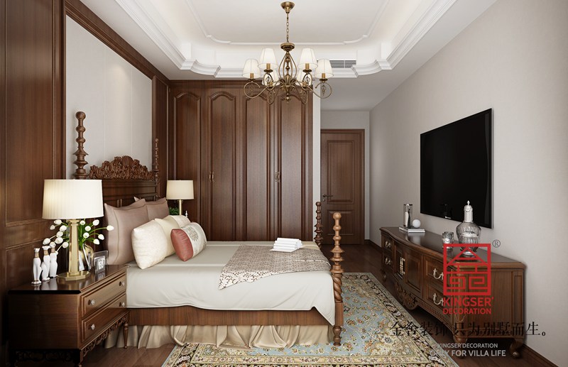 漢王府頂躍裝修140平米傳統美式效果圖