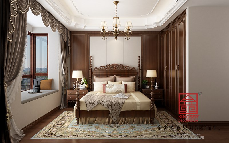 漢王府頂躍裝修140平米傳統美式效果圖