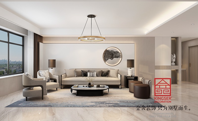 榮盛遠見178平現代新中式風格裝修效果圖