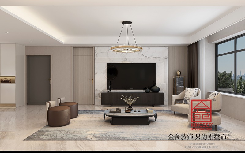 榮盛遠見178平現代新中式風格裝修效果圖