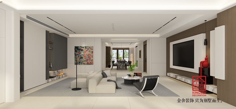 嘉禾名著500平米意式極簡風格裝修-客廳